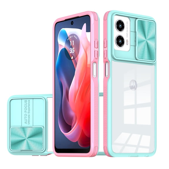 ELEHOLD for Motorola G 5G 2024/ G Play 5G 2024 Case, Military Grade Protection Clear Slim Fit Anti-Yellowing Non- Slip Shockproof Protective Lens Cover Protection Case,Skyblue