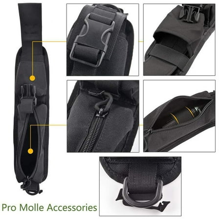Tactical Pocket Hunting Bags Outdoor Camping Backpack Hanging Bag Money Pocket Hiking Backpack Shoulder Strap Attachment(Black)