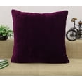 thumbnail image 3 of Indian Pillow Case Solid Plum Home Dcor Throw Cushion Velvet Cover - Choose Size, 3 of 4