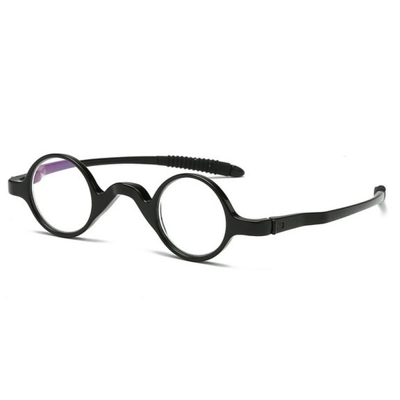 32mm Retro Reading Glasses Fashionable Small Round Black Personalized Classic Blue Light Blocking Readers TR90 Flexible Presbyopic Glasses  2.00