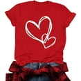 thumbnail image 1 of RKSTN Valentine's Day Gift Women's Cotton T Shirts Oversized Crewneck Valentine Printed Short Sleeve Shirt Pullover Top Womens Casual Graphic Print Round Neck Plus Size Loose Comfy Summer Tee Shirt, 1 of 8