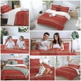 thumbnail image 5 of 3 Piece Red Wood Grain Duvet Cover Set California King,Microfiber Comforter/Quilt Cover with Corner Ties and 2 Pillowcases,Farmhouse Vintage Wooden Rustic Planks Soft Bedding with Zipper Closure, 5 of 8