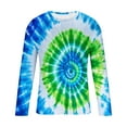 thumbnail image 5 of Donemore Men's Fashion Long Sleeve Round Neck Tie-Dye Print Casual Breathable Shirt Trendy Street Style Versatile Design Comfortable Daily Wear Tops, 5 of 5