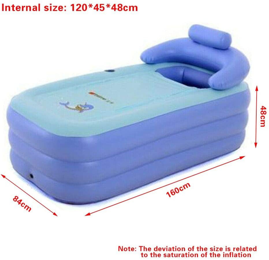 Blue Adult Foldable Bathtub Inflatable Bathtub Durable PVC Bath Tub Hot Sale 