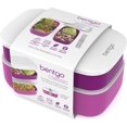 thumbnail image 4 of Bentgo Classic - All-in-One Stackable Bento Lunch Box Container - Modern Bento-Style Design Includes 2 Stackable Containers, Built-in Plastic Utensil Set, and Nylon Sealing Strap (Purple), 4 of 8