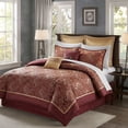 thumbnail image 2 of Regency Heights 8 Pieces Jacquard Comforter Set with Bedskirt and Decor Pillows, King, Red, 2 of 7