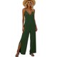 thumbnail image 3 of TaTaai Women's Summer Loose Wide Leg Jumpsuit V-Neck Adjustable Spaghetti Straps Side Slit And Pockets Casual Fashion Long Jumpsuit Gift, 3 of 5