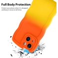 thumbnail image 2 of for iPhone 13 Case Gradient Silicone Case with Wireless Charger, Wave Edge Soft Back Cover with Screen Protector Cover for Girls Women -Orange Yellow, 2 of 12