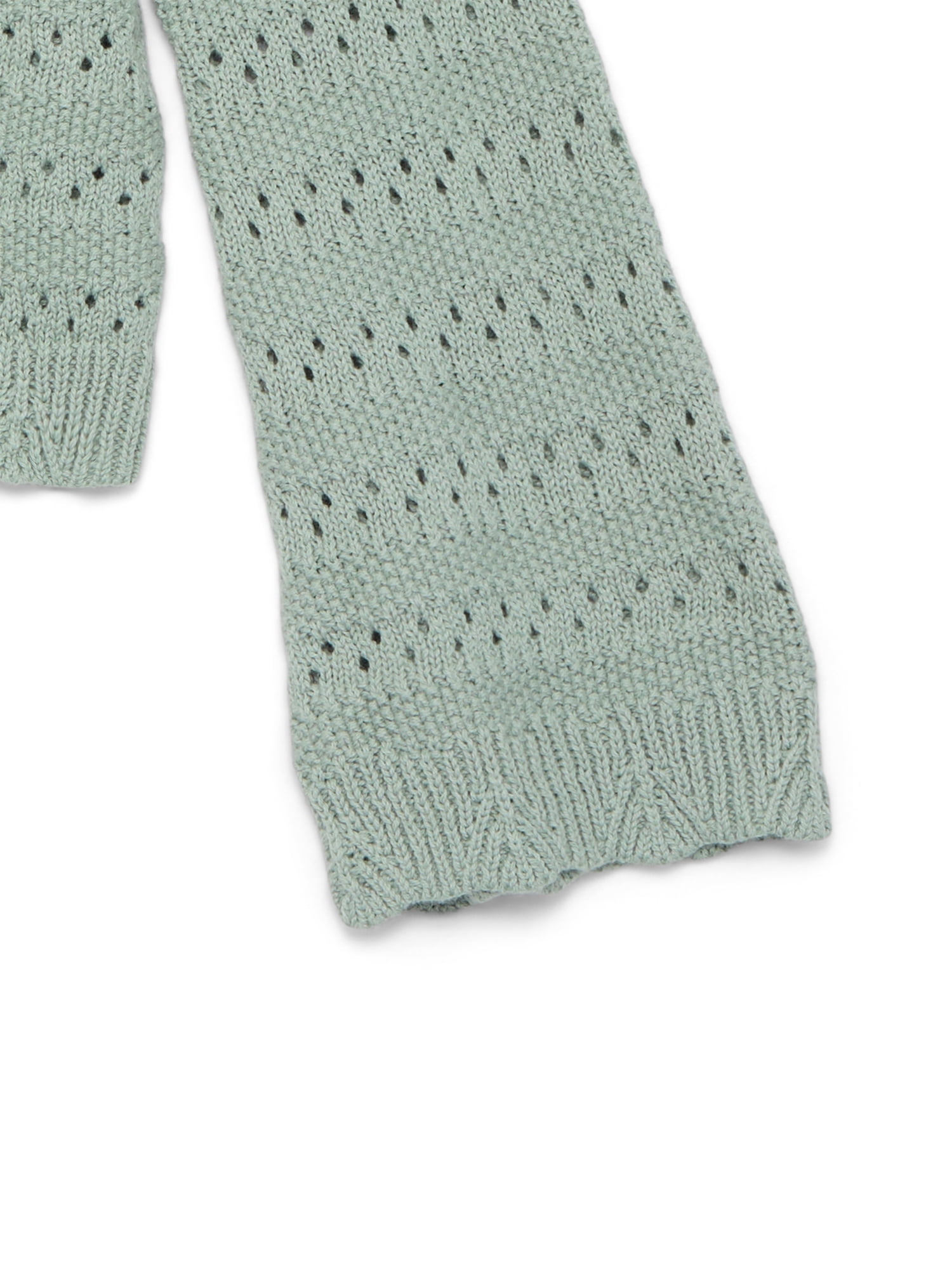 Wonder Nation Girls Pointelle Sweater with Long Sleeves, Sizes 4-18 & Plus