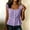 Purple, variant on FDGIU Women's Square Neck Ruffle Strap Sleeveless Peplum Tank Top, Solid Cotton Linen Woven Front Button Elastic Waist Cropped Casual Blouse