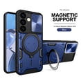 thumbnail image 2 of Reiko TPU PC Shockproof Magnetic Phone Case with Free Adjustment Ring Holder for Samsung Galaxy S24 Plus in Blue, 2 of 2