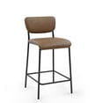 thumbnail image 6 of Faux Leather Counter Height Stools, Armless Island Chairs with Backs, Pub Counter Stool with Footrest, Industrial Vintage Style, for Kitchen Dining Room, Set of 2, Brown, 6 of 7