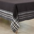 thumbnail image 1 of Saro 4387.BK70S 70 in. Stripe Border Square Tablecloth, Black, 1 of 1
