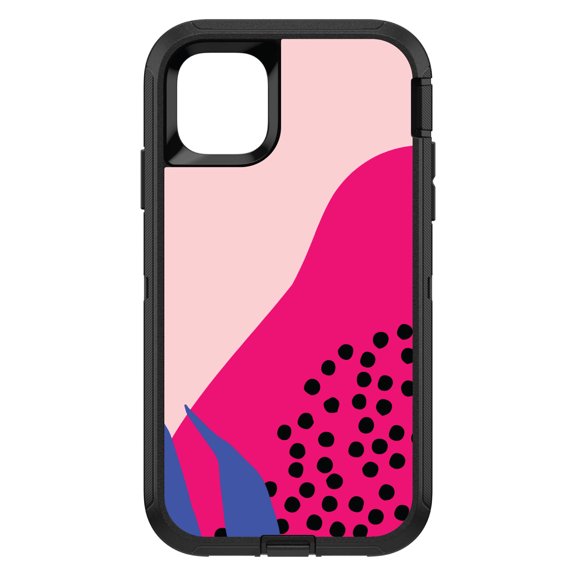 DistinctInk Custom SKIN / DECAL compatible with OtterBox Defender for iPhone 11 (6.1" Screen) - Summer Vibes Bold Flower Pink Blue Yellow