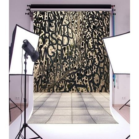 Funny Backgrounds GreenDecor Polyster 5x7ft Backdrop Studio Props Messy Funny Letter And Personal Photo Photography Background ()