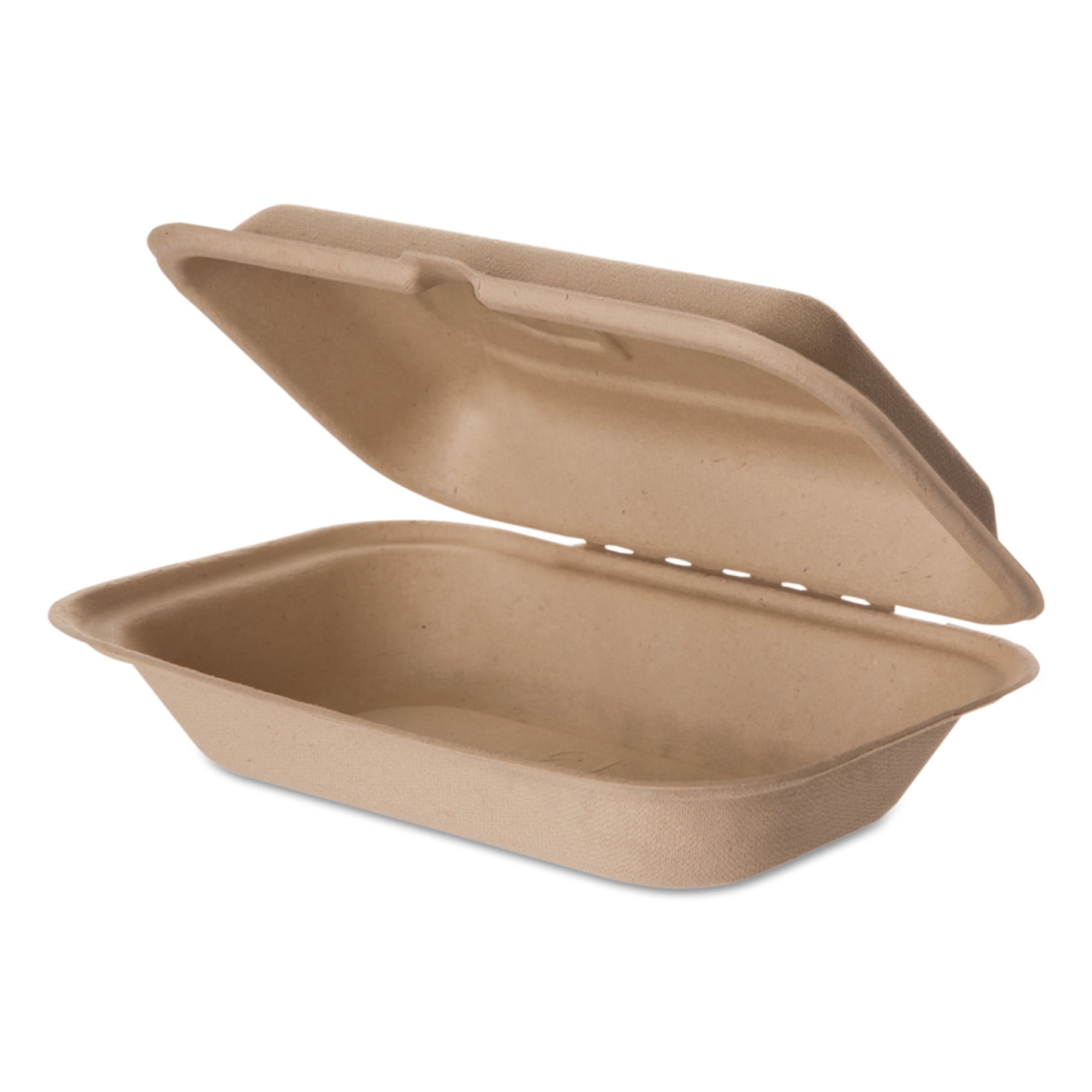 EcoProducts Wheat Straw Hinged Clamshell Containers, 6 x 9 x 3, 300