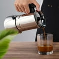 thumbnail image 2 of Stainless Steel Moka Pot Portable Coffee Maker Brewing Coffee Machine Coffee Machine Maker for Home Office[200ml], 2 of 5