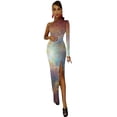 thumbnail image 3 of Robe Fendue Demi-Dleeve Galaxy Jupe d'Été Robe de Bal Vêtements pour Femmes, 3 of 4