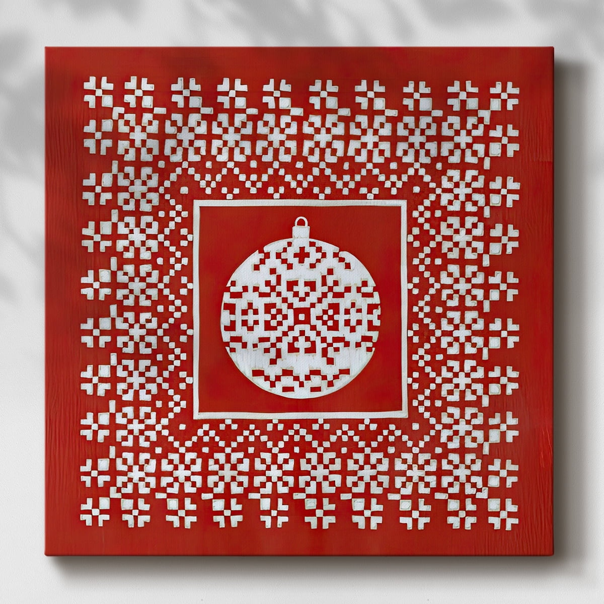 Fair Isle Snowflake III- Gallery Wrapped Canvas
