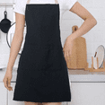 thumbnail image 5 of Delantales con pechera ajustables, delantales de cocina negros resistentes a las manchas de aceite y agua con bolsillos para hombres y mujeres, 5 of 5