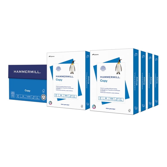 Impresora Paper Hammermill, copia de 20 libras, 8,5 x 11, 8 resmas, 4000 hojas