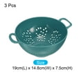 thumbnail image 2 of Unique Bargains Mini Colander Rice Drain Basket Bowl Fruit Washing Bowl Drain Basket with Handle-Army Green(3PCS), 2 of 5