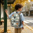 thumbnail image 6 of Hen and Floral Teal Pattern 17" School Backpacks for Teens,Waterproof Oxford Fabric,S-Shape Padded Straps for School,Travel,Hiking,Camping, 6 of 6