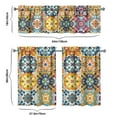 thumbnail image 6 of Kitchen Curtains 36 Inch Short - 3 Panel Set, Rod Pocket Window Curtain, Boho Floral Tribal Style, 100% Polyester for Farmhouse, Kitchen, Cafe, Bedroom, Easy Wash, 6 of 6