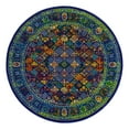 thumbnail image 3 of Unique Loom Calypso Collection Area Rug - Trinidad (7' 10" Round Navy Blue/Green), 3 of 7