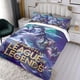 thumbnail image 3 of League of Legends Conjunto de sábanas temático, trío de piezas, cómodo y amigable con la piel, diseño único, regalo de decoración para el hogar para familiares, amigos y fans, 90 cm * 190 cm, 3 of 6
