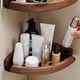 thumbnail image 4 of Estantes de Baño de Madera de Nogal, Estante de Almacenamiento Esquinero para Ducha Montado en la Pared, Estante Organizador de Cocina, 4 of 5