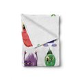 thumbnail image 2 of Funny Soft Flannel Fleece Throw Blanket, Animated Bacteria Aliens Theme Germ Whimsical Cartoon Monsters Humor Faces Graphic, Cozy Plush for Indoor and Outdoor Use, 50" x 60", Multicolor, by Ambesonne, 2 of 6