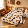 thumbnail image 2 of Homewish Fall Pumpkin Maple Queen Sheets, Rustic Pine Cone Queen Sheet Sets, Cream Terracotta, 4-Piece (1 Flat Sheet, 1 Fitted Sheet and 2 Pillowcases), 2 of 5