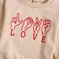 thumbnail image 4 of Toddler Boy Valentines Day Outfit Crew Neck Sweatshirt Lover Heart Letter Print Long Sleeve Pullover Toddler Hoodie for Girl 6-12 Months, 4 of 5
