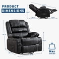 thumbnail image 5 of BouPower 360 Degree Swivel Rocker Recliner Chair, 3 Position Manual Glider Chair with Side Pockets and Cup Holders, Linen Upholstered Rocking Chair for Nursery Living Room Office, 5 of 8