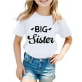 thumbnail image 2 of SUXIAN T-Shirts de Mode pour Filles Décontractés à Lettres Col Rond Manches Courtes T-Shirt Haut3 Imprimé de Lettres Col Rond T-Shirt Graphique pour Filles Blanc_003 6-7 Ans, 2 of 4