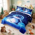thumbnail image 3 of Erosebridal Penguin Bed Spread Queen for Boys Girls, Winter Snow Queen Coverlet Set, 3-Piece 1 Quilt and 2 Pillowcases, 3 of 7