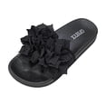 thumbnail image 2 of Flat Sandals Women Flower Decoration Solid Color Open Toe Dressy Comfortable Walking Lightweight Summer Cute Sandals, 2 of 6