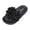 Black, variant on Black Ladies Peep Toe Flat Slippers Floral Decor Slip On Lightweight Footwear For Spring Summer Outdoor Indoor Daily Casual Long Time Wearing
