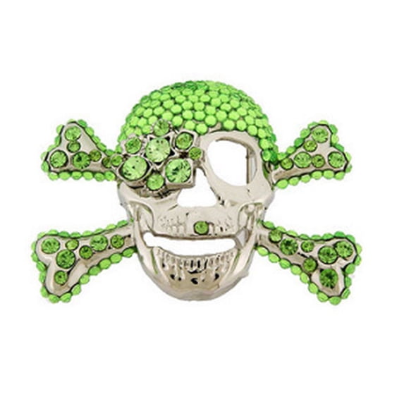 Skull Skeleton Belt Buckle Halloween Fashion Costume Gothic Tattoo Tribal Bling