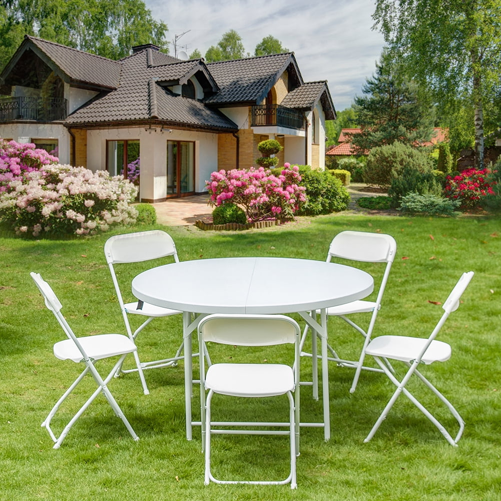 Kadyn 5 Pack Plastic Folding Chair, Modern Folding Stackable Chairs for Outdoor Patio Garden Wedding Party, White Folding Dininng Chairs for Office Kadyn 5 Pack Plastic Folding Chair, Modern Folding Stackable Chairs for Outdoor Patio Garden Wedding Party, White Folding Dininng Chairs for Office