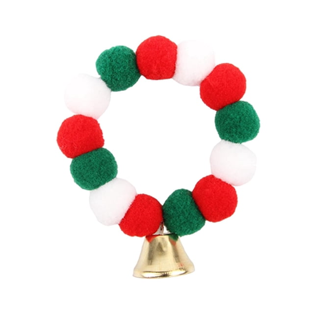 Collar de bolas para cachorros, collar para mascotas, collar con cascabel, regalo de Año Nuevo para perros M