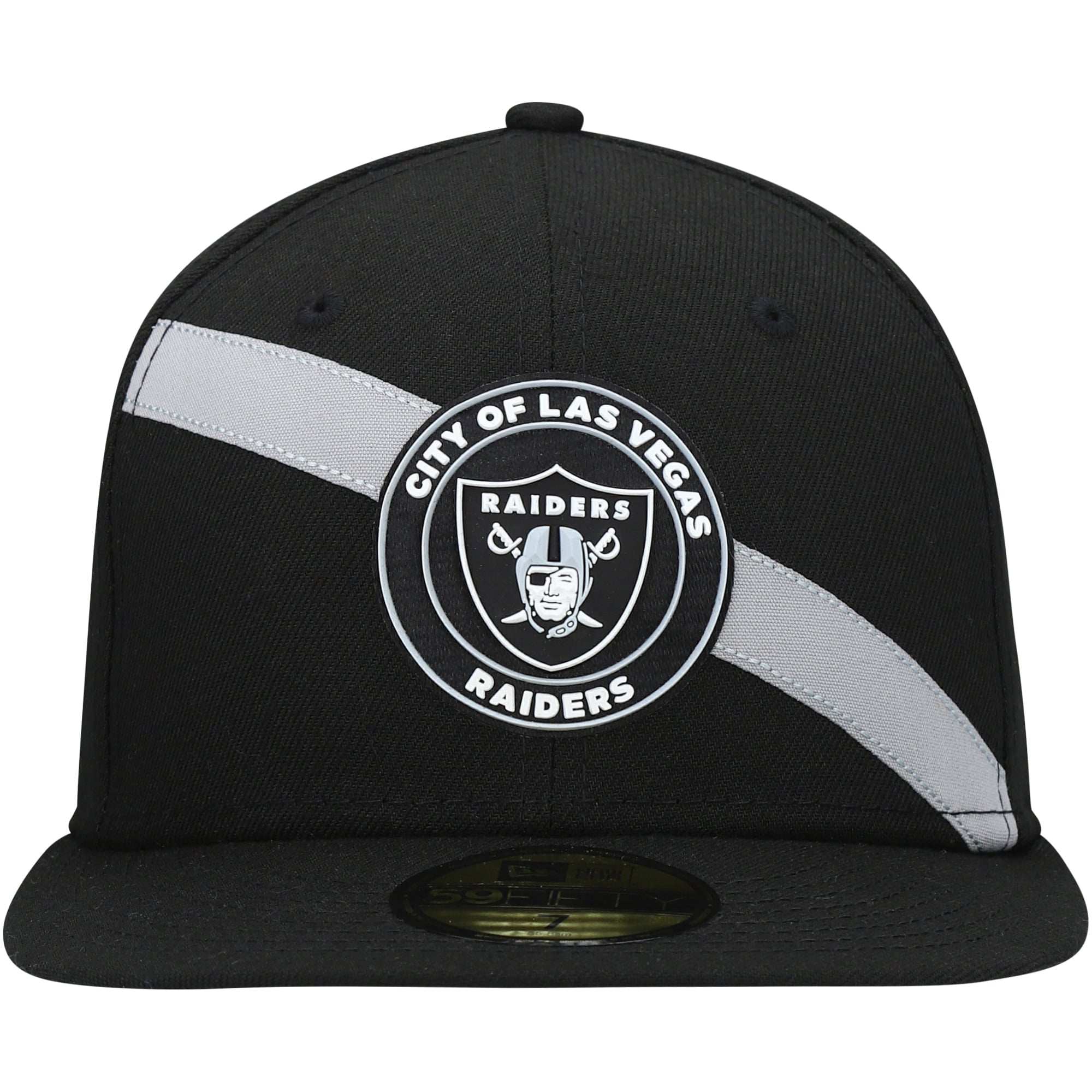 Buy Men's New Era Black Las Vegas Raiders Stripe 59FIFTY Fitted Hat