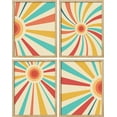 thumbnail image 3 of PixonSign Frameless Wall Art Mid-Century Modern Retro Sunshine Landscape Prints, Set of 4 Abstract Geometric Wall Decor Arts, Wall Décor, Adhesive Canvas Poster, Modern Home Artwork - 8"x10", 3 of 5