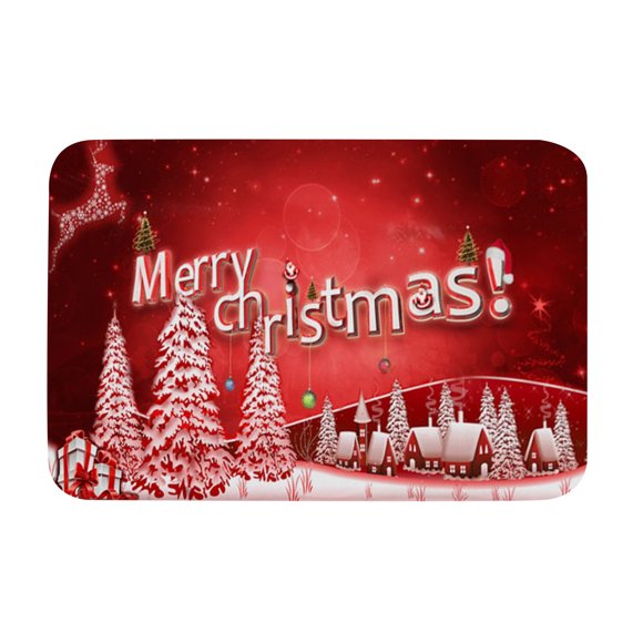 WIFKLSIIPG Christmas New Year Festival Deep Town Elderly Floor Mat Door Mat Bedroom Bathroom Home Absorbent Carpet Floor Mat