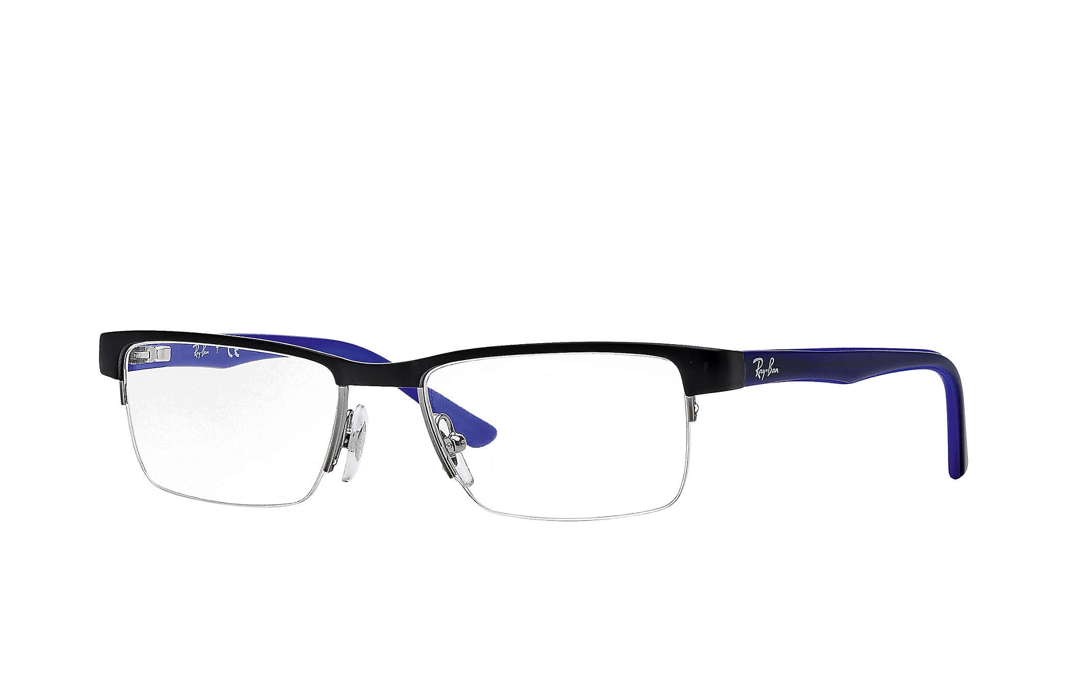 Ray-Ban Junior Kid's Semi-Rimless Eyeglass Frames RB1034 46mm Black/Blue -  