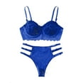 thumbnail image 1 of Gibobby Conjunto de lencería de encaje Pijamas de liga de Lencería de encaje Nuevo anillo sexy Ropa de dormir Ropa interior Íntima(Azul, XL), 1 of 5
