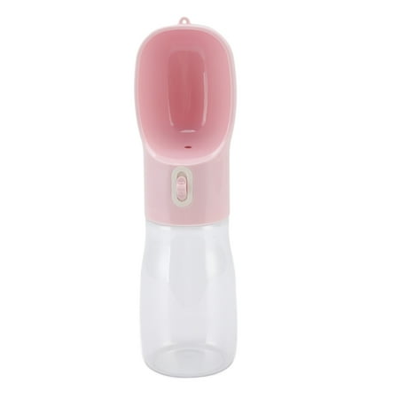 

Dog Water Bowl Dispenser Portable 400ml Dog Drinking Water Bottle Water Saving For Walking Pink