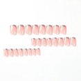 thumbnail image 3 of Uñas postizas cortas estilo ataúd con punta francesa, color nude, plateado brillante, mate, cuadradas, con pegamento, 24 unidades., 3 of 4