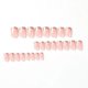 thumbnail image 3 of Uñas postizas cortas estilo ataúd con punta francesa, color nude, plateado brillante, mate, cuadradas, con pegamento, 24 unidades., 3 of 4
